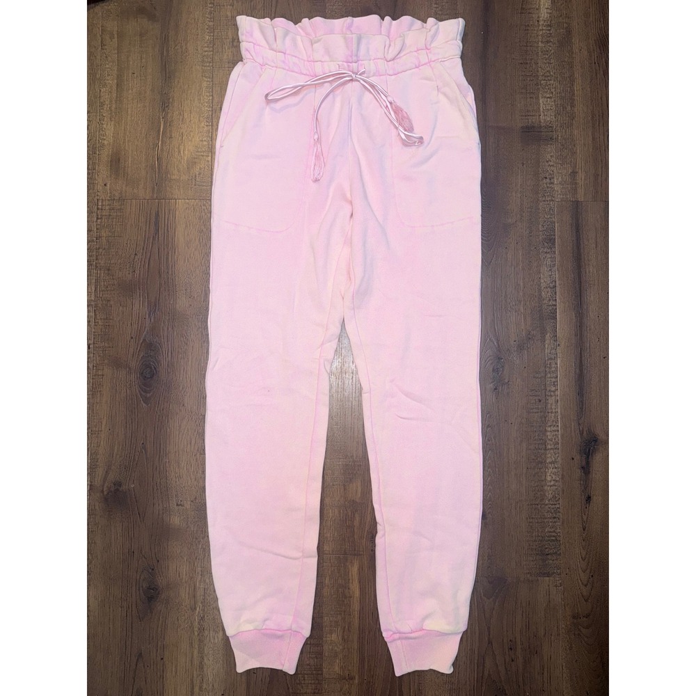Something Navy Meghan Paperbag Sweatpants Joggers Pink High Waist Small